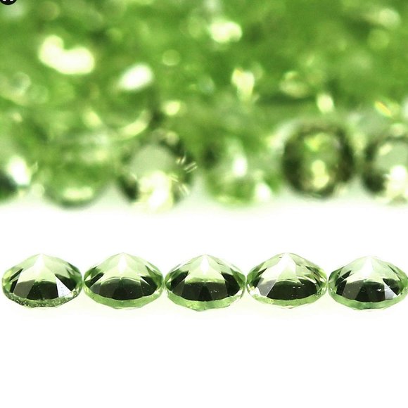 ROUND CUT! UNTREATED! 5.35ct PERIDOT SET!!! - Picture 2 of 3
